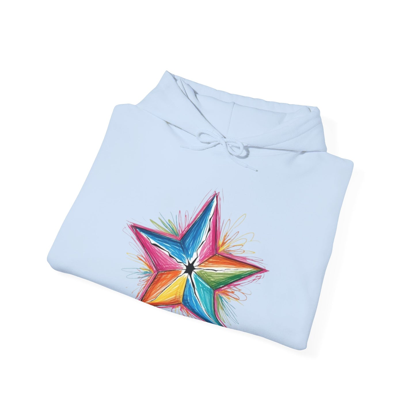 Vibrant Coloured Messy Star - Unisex Hooded Sweatshirt