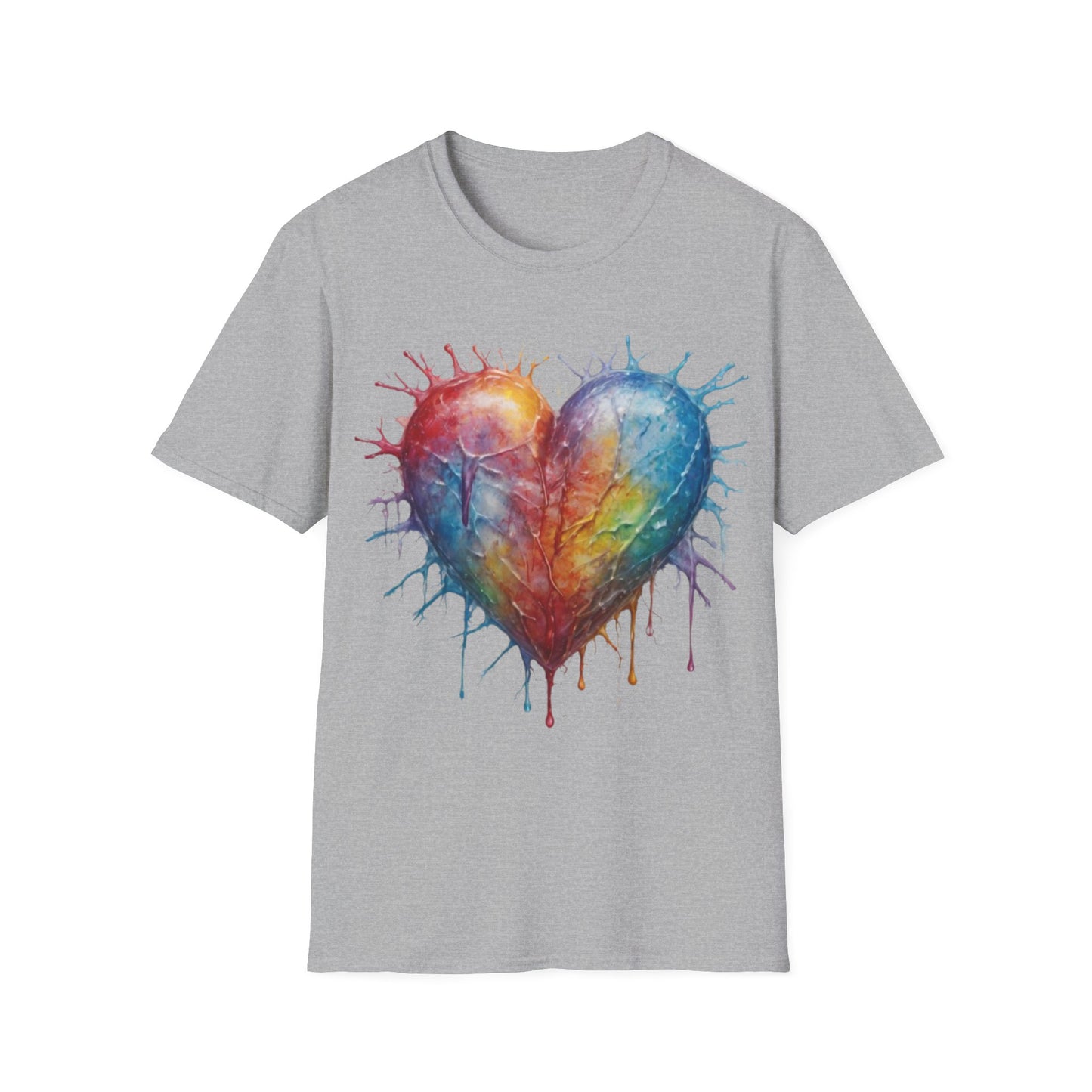 Colourful Messy Frozen Love Heart - Unisex T-Shirt