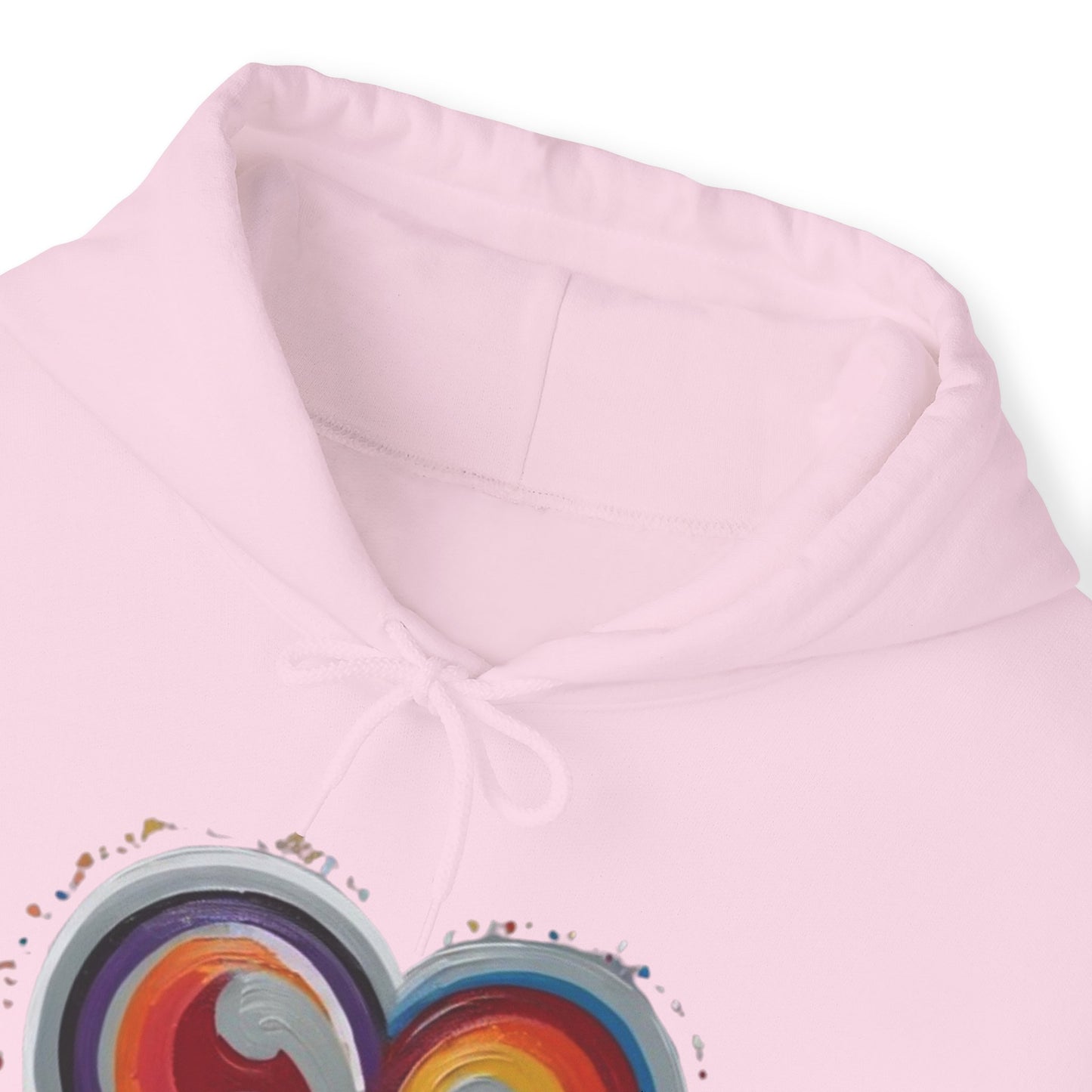 Colourful Grey Love Heart - Unisex Hooded Sweatshirt