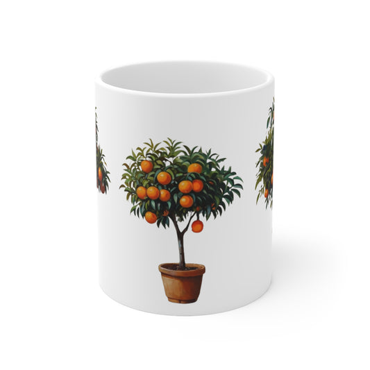 Orange Fruit Trees Mug - Ceramic Coffee Mug 11oz