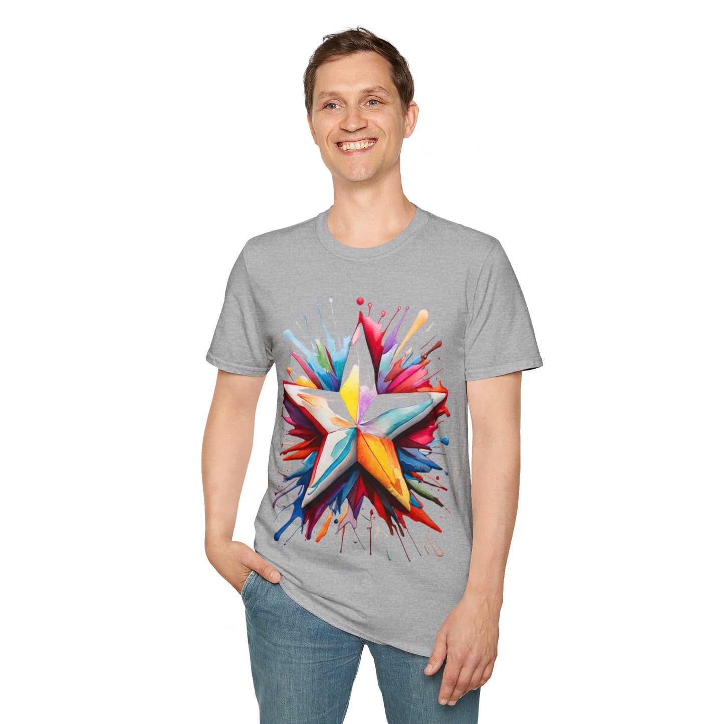 Messy Colourful Star - Unisex T-Shirt