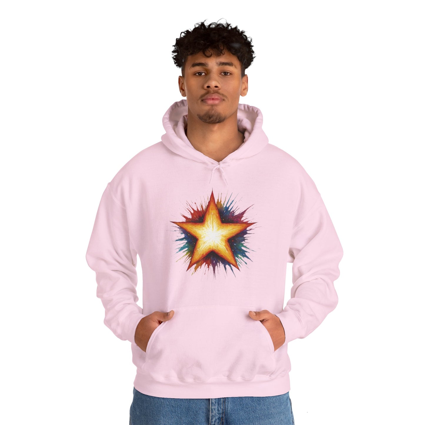 Burning Golden Star - Unisex Hooded Sweatshirt