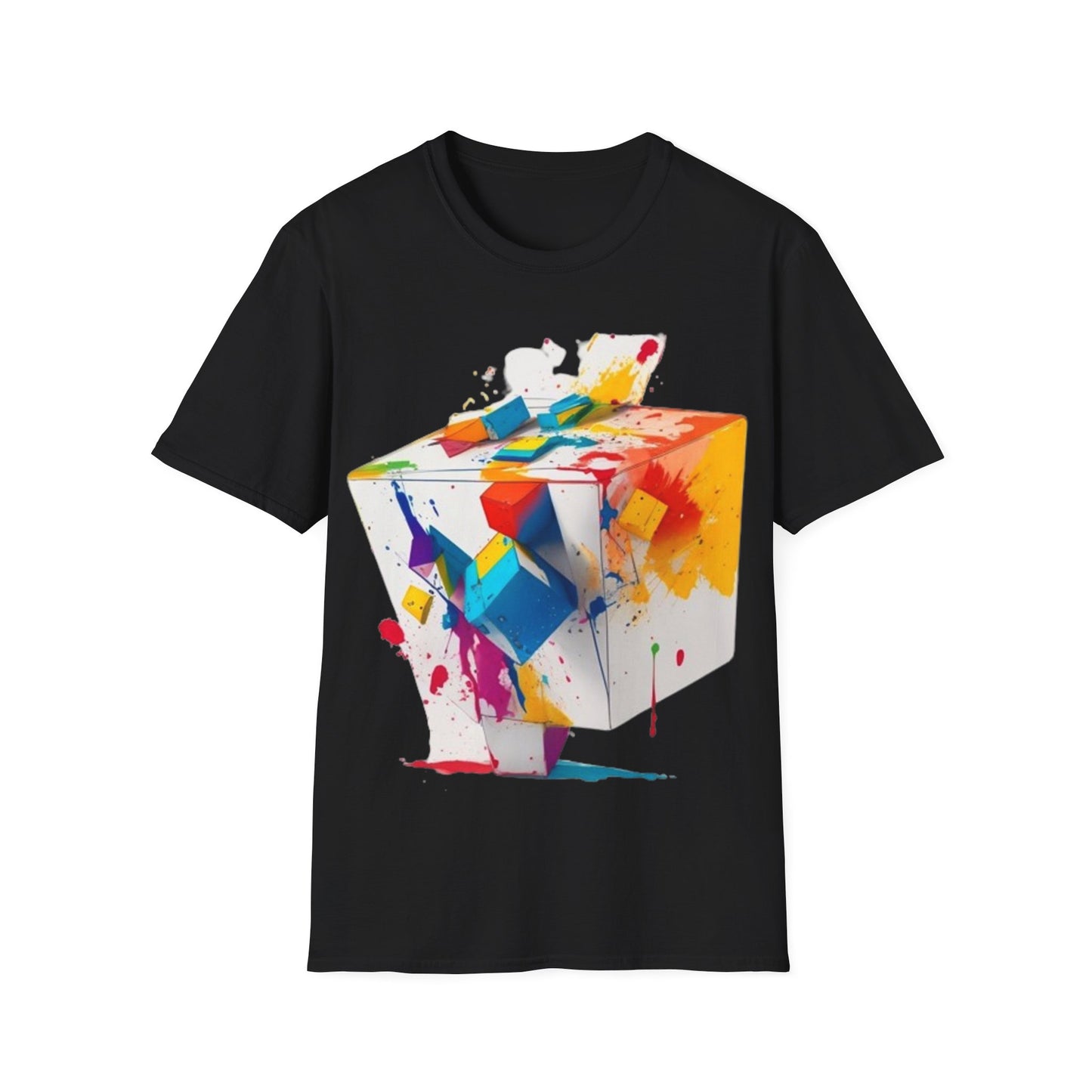 Messy Colourful 3D Cube - Unisex T-Shirt