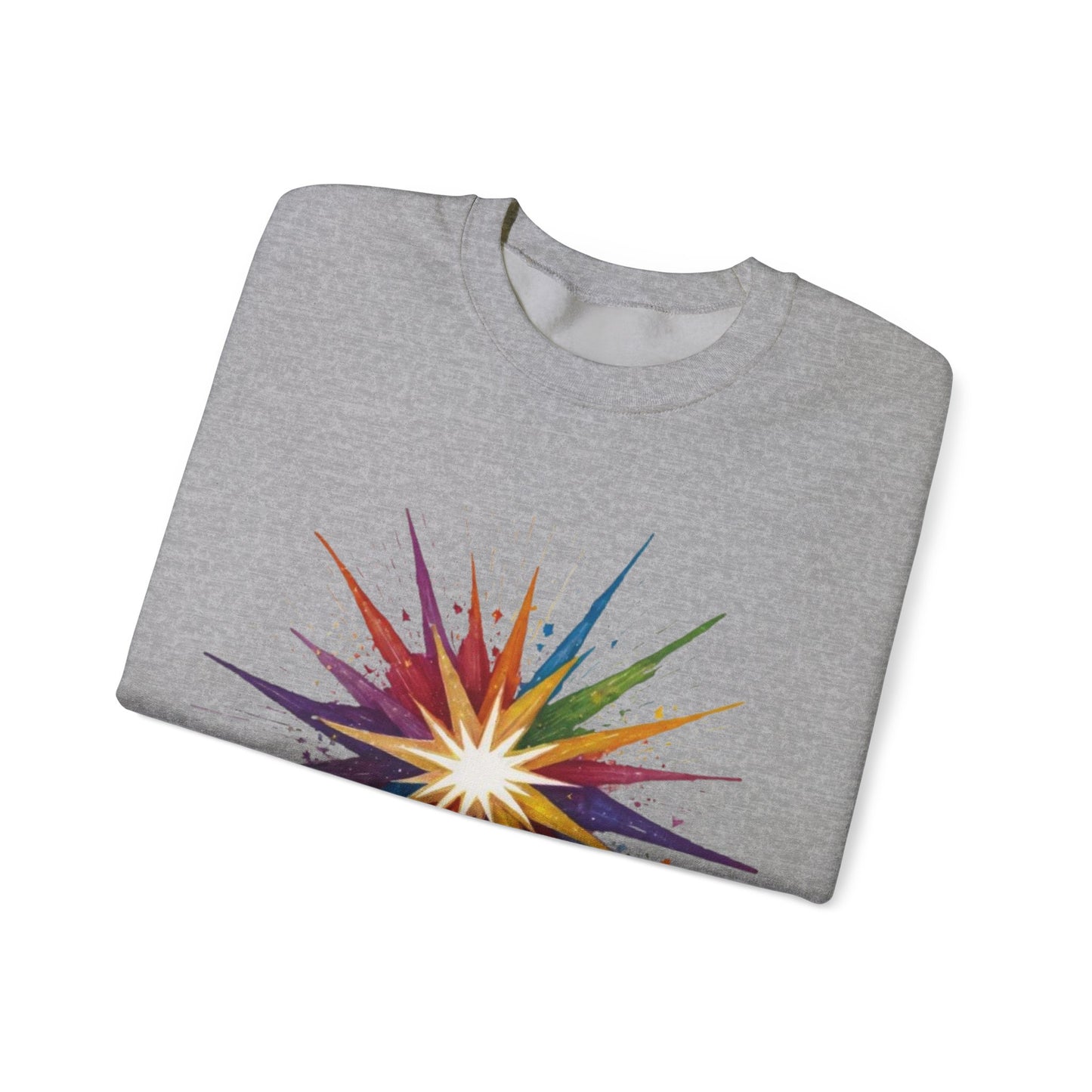 Colourful Exploding Star - Unisex Crewneck Sweatshirt