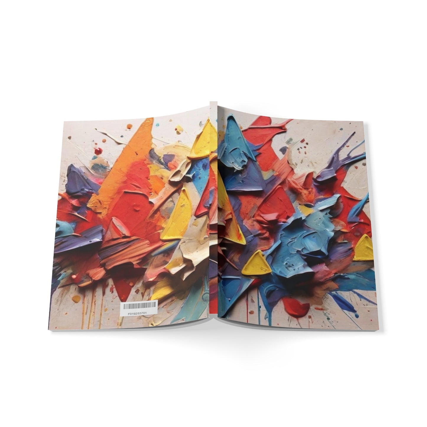 Messy Colourful Triangles Art - Softcover Notebook, A5