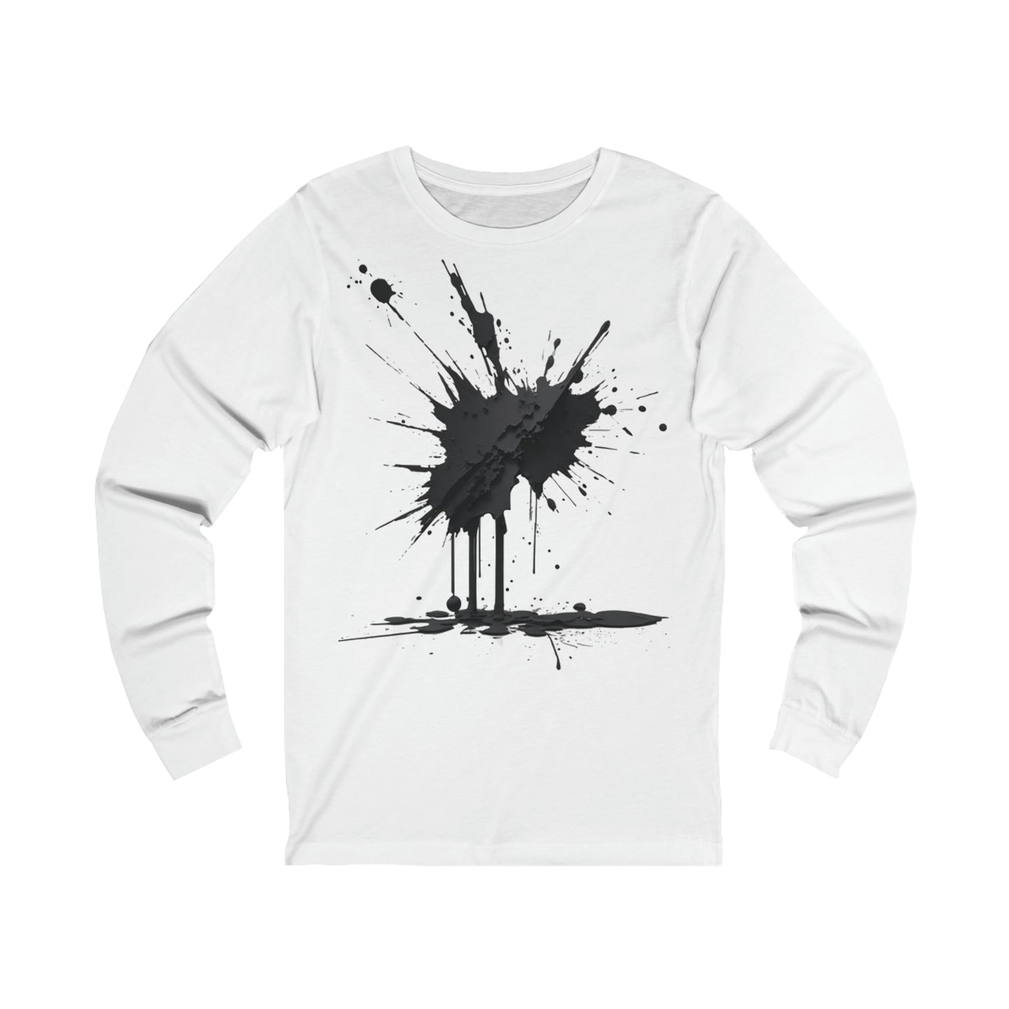 Black Paint Splatter - Unisex Long Sleeve T-Shirt