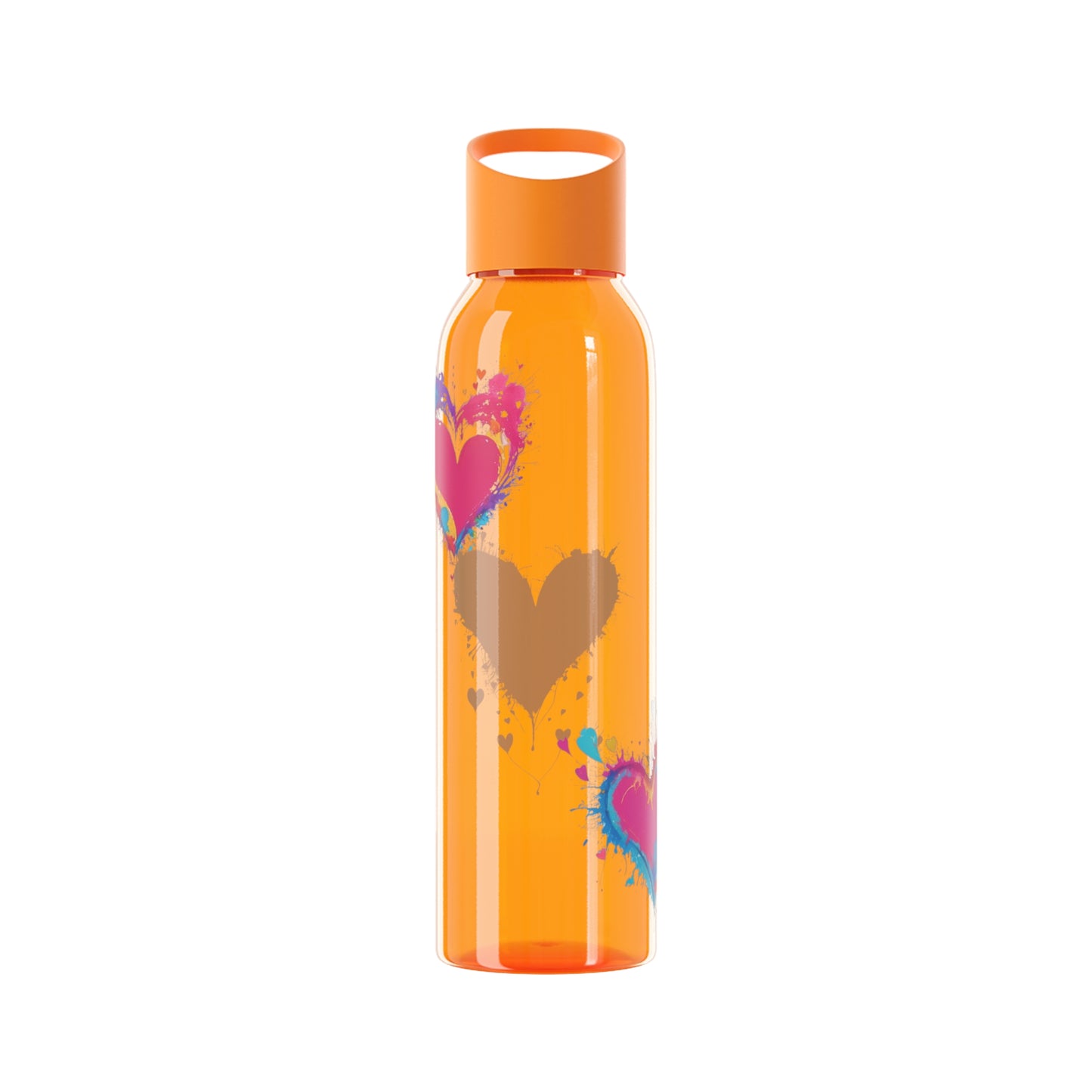 Colourful Love Hearts - Sky Water Bottle