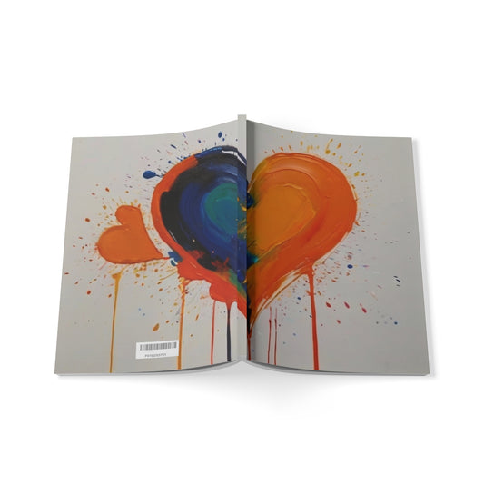 Blue And Orange Heart - Softcover Notebook, A5