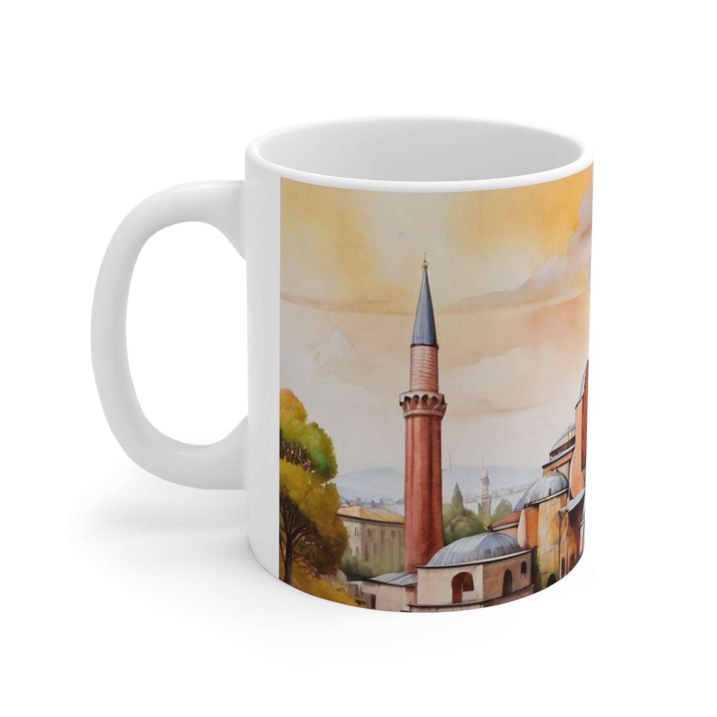 Hagia Sofia Mosque (Turkey / Turkiye) Artwork Mug - Ceramic Coffee Mug 11oz