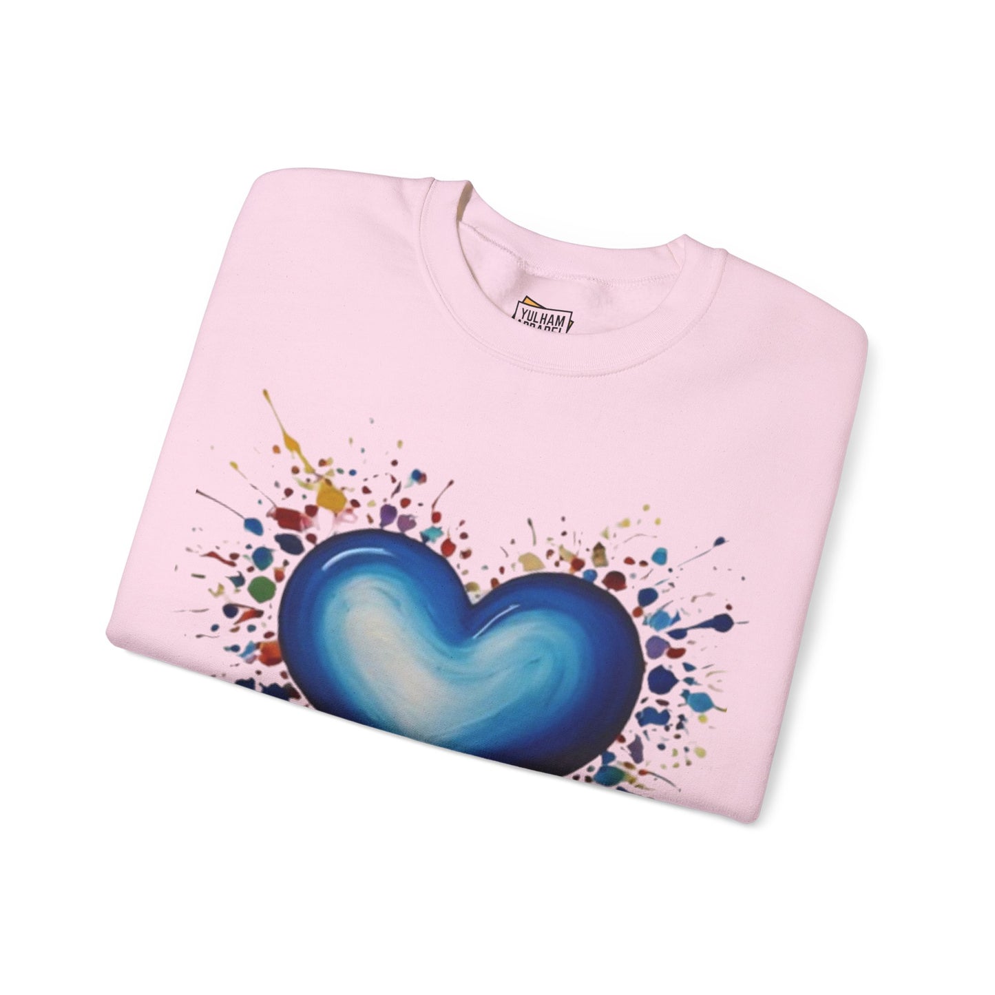 Messy Splatter Blue Love Heart - Unisex Crewneck Sweatshirt