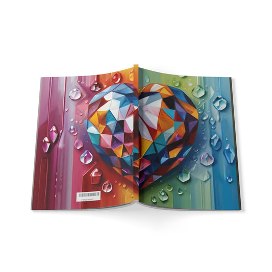 Crystal Love Heart Style - Softcover Notebook, A5