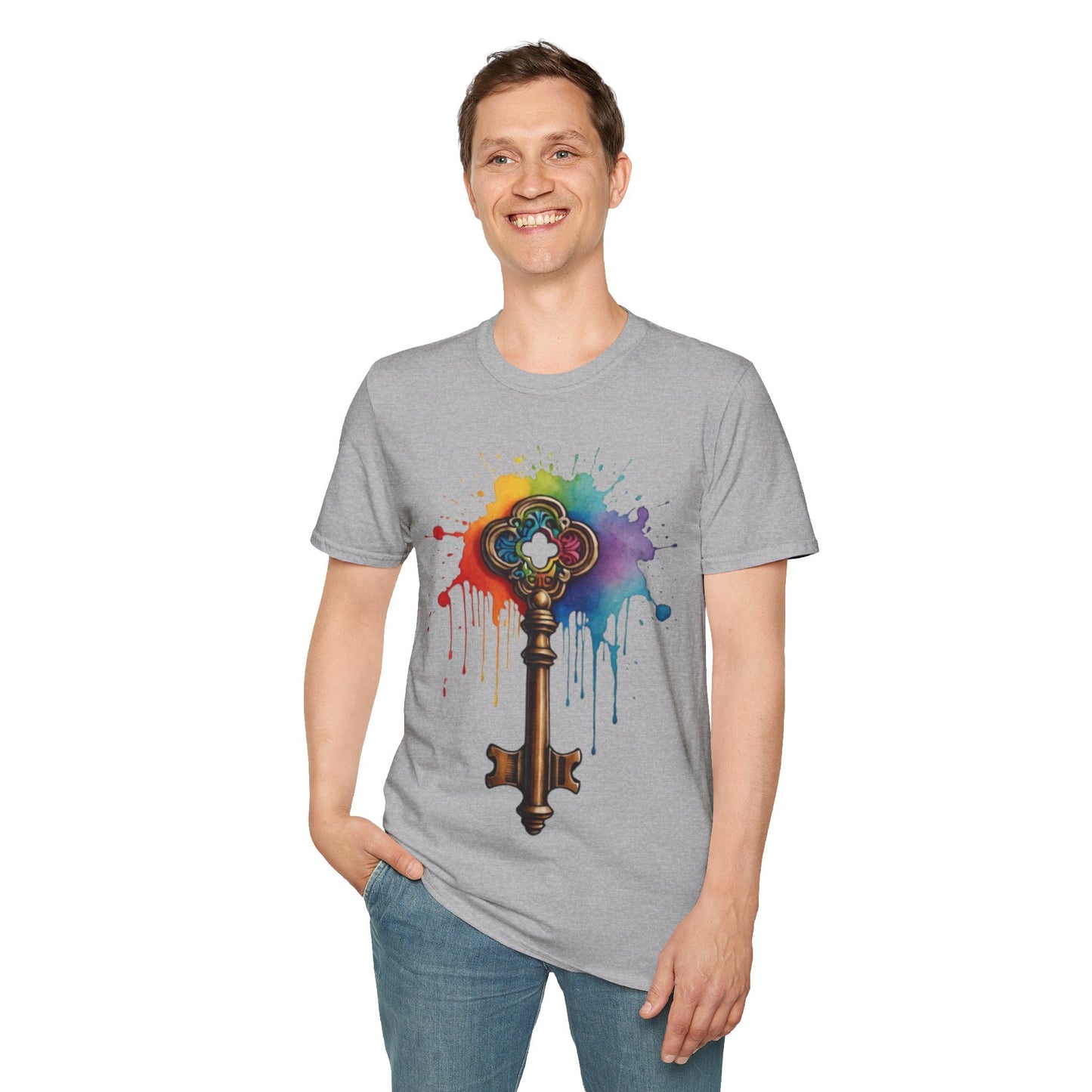 Colourful Messy Skeleton Key - Unisex T-Shirt