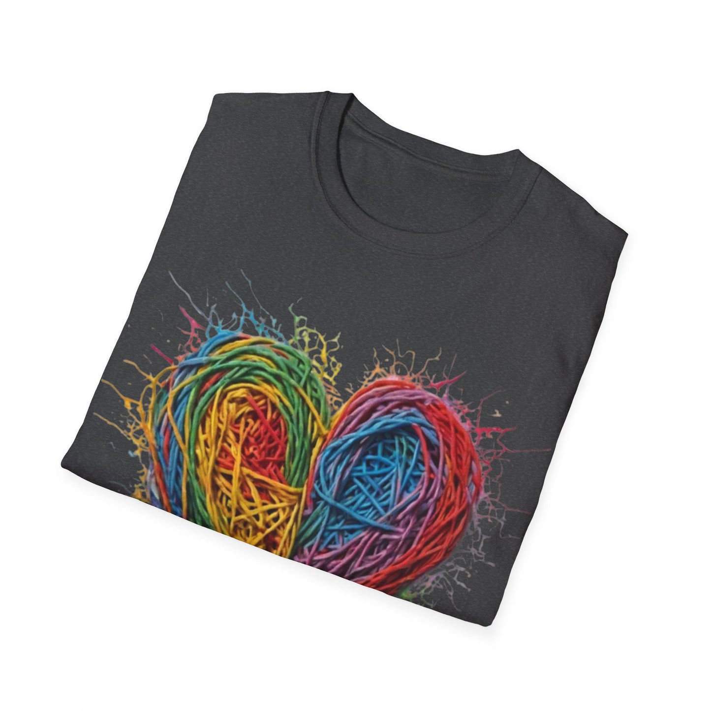 Multicoloured Scoubidou Heart - Unisex T-Shirt