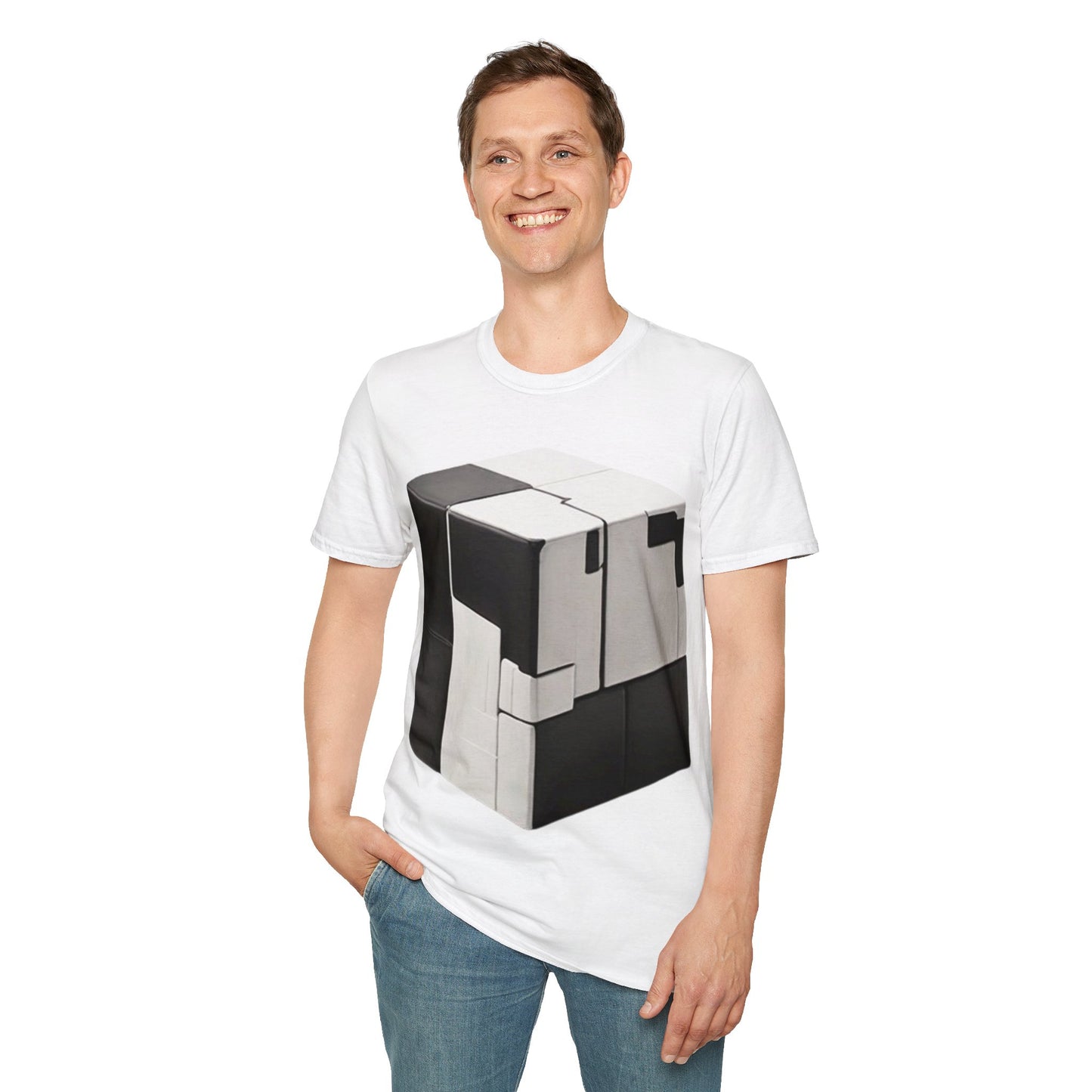 Black and White Cube - Unisex T-Shirt