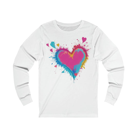 Colourful Love Heart - Unisex Long Sleeve T-Shirt