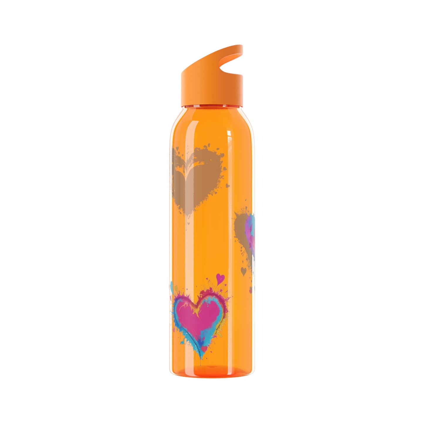 Colourful Love Hearts - Sky Water Bottle