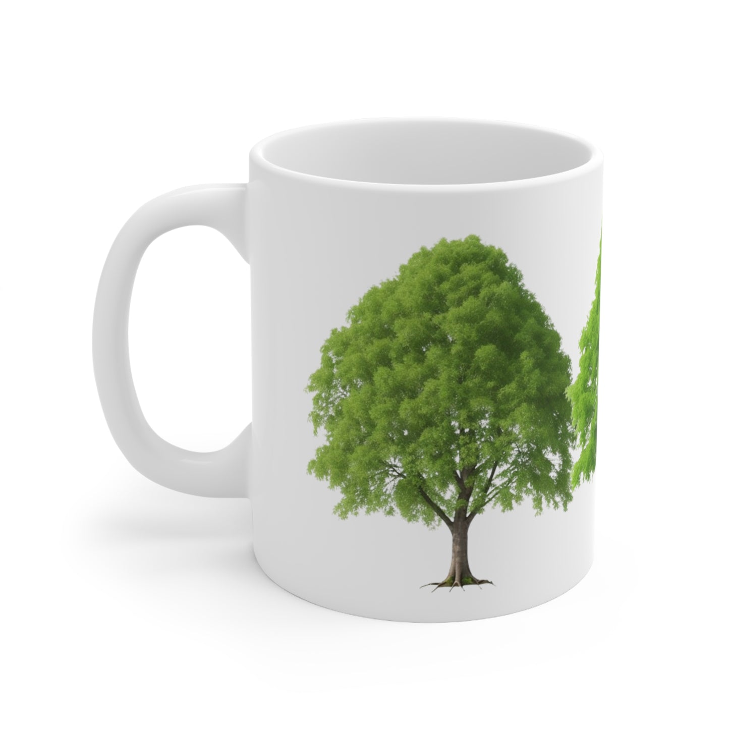 Green Trees Mug - Ceramic Coffee Mug 11oz