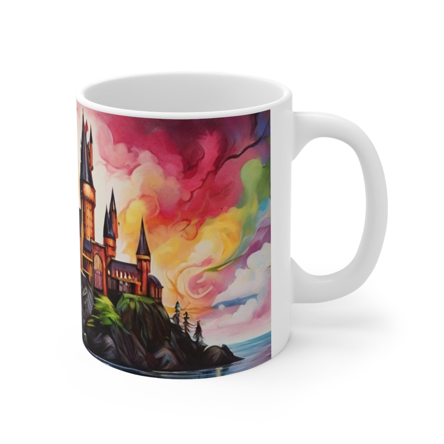 Colourful Hogwarts Castle Artwork - Ceramic Coffee Mug 11oz