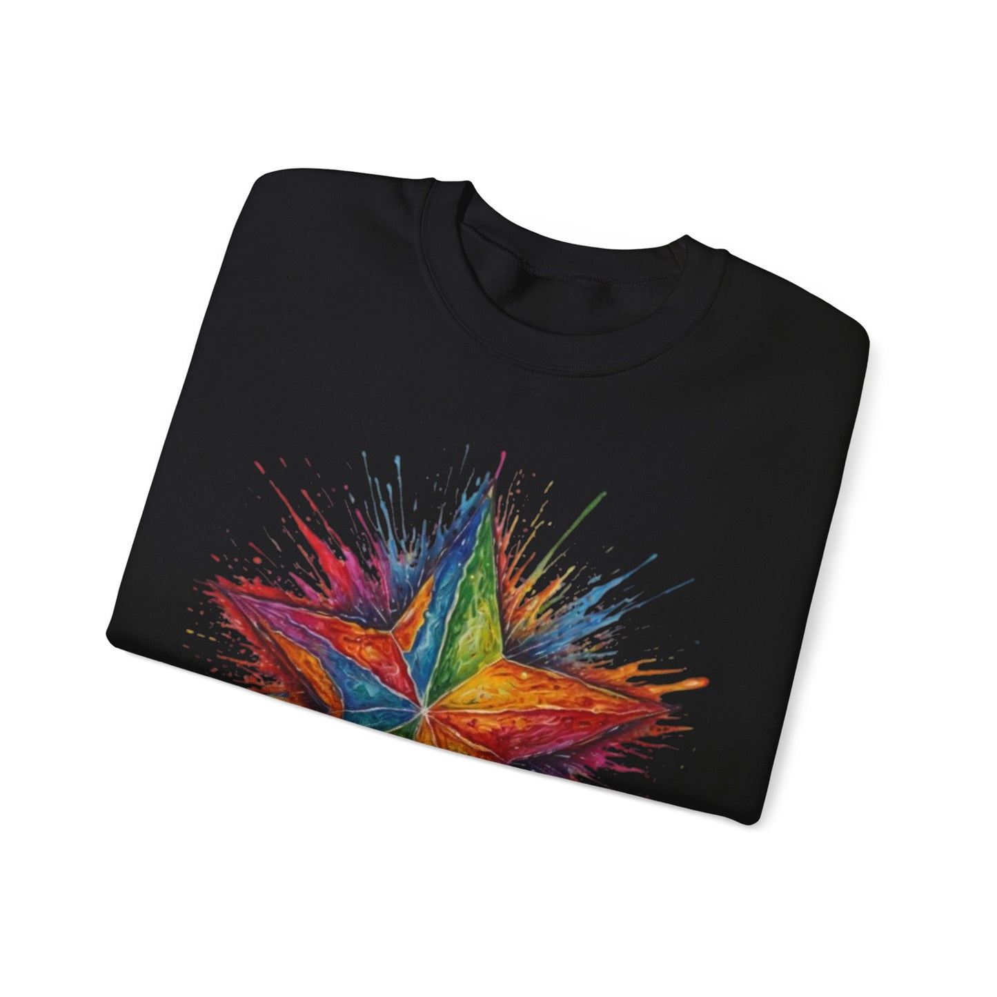 Burning Multicoloured Star - Unisex Crewneck Sweatshirt