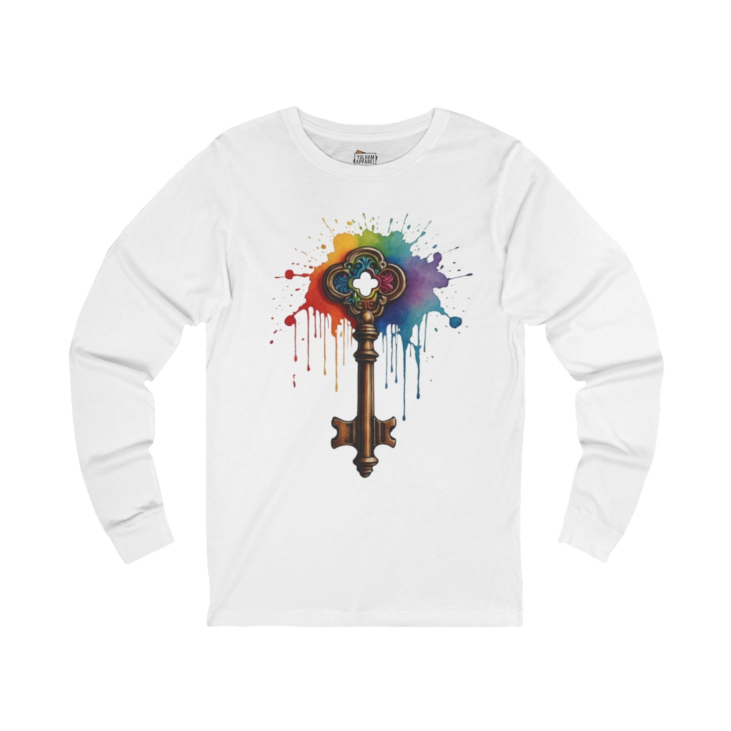 Colourful Messy Skeleton Key - Unisex Long Sleeve Tee