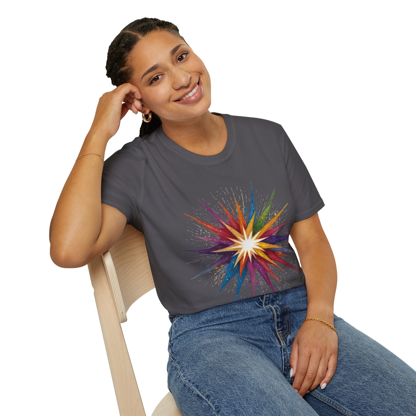 Colourful Exploding Star - Unisex T-Shirt