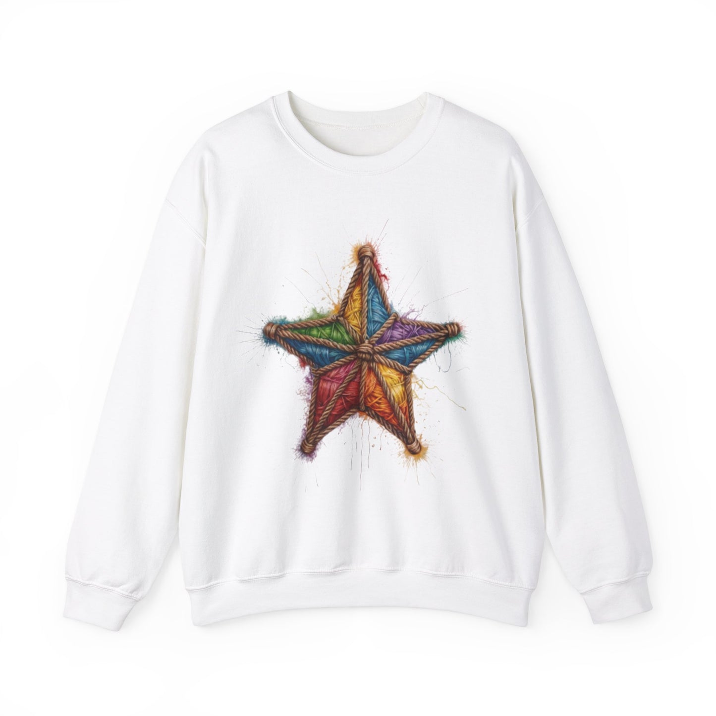 Multicoloured Star Rope Pattern - Unisex Crewneck Sweatshirt