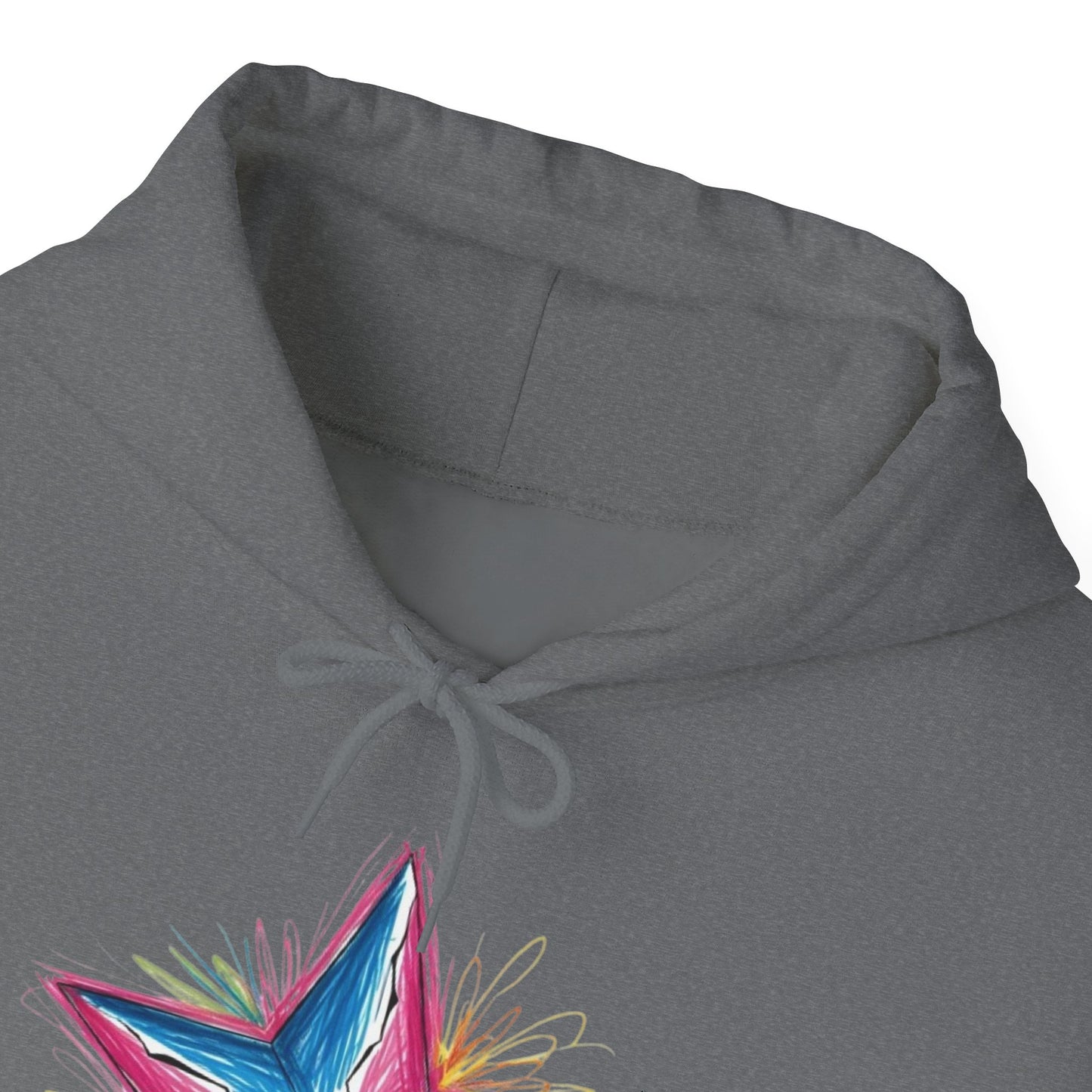 Vibrant Coloured Messy Star - Unisex Hooded Sweatshirt