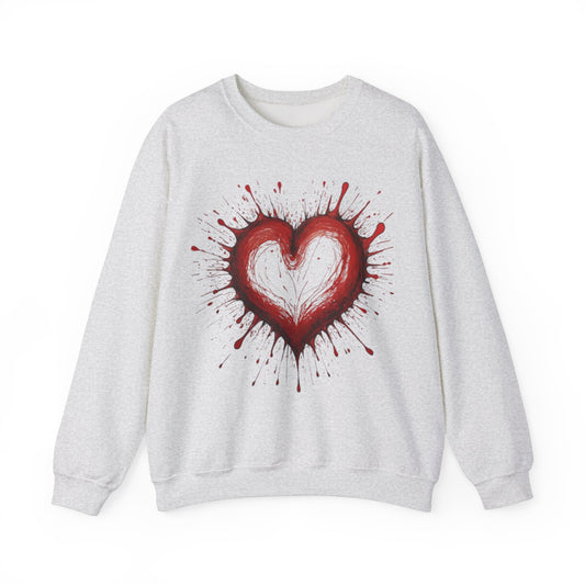 Messy Red Love Heart - Unisex Crewneck Sweatshirt