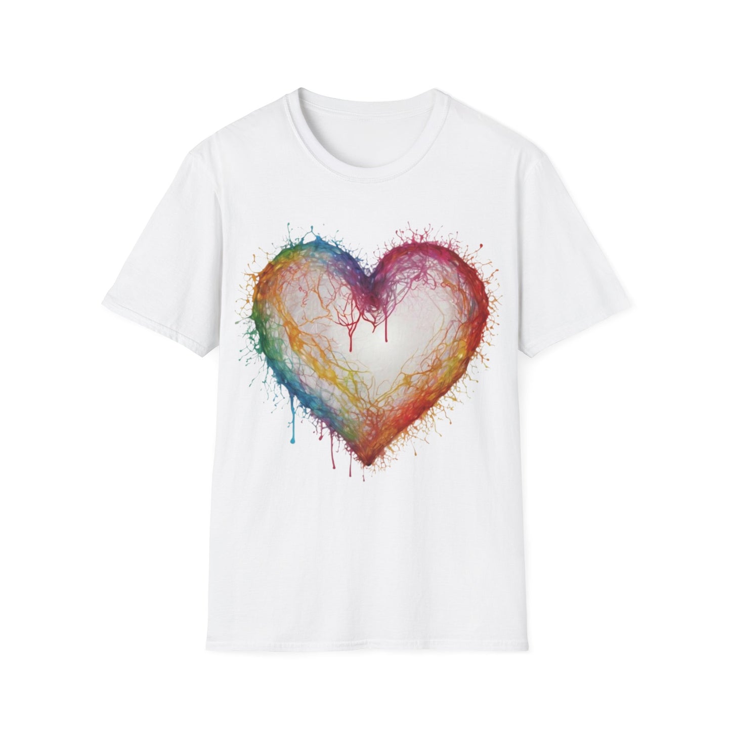 Transparent Colourful Love Heart - Unisex T-Shirt