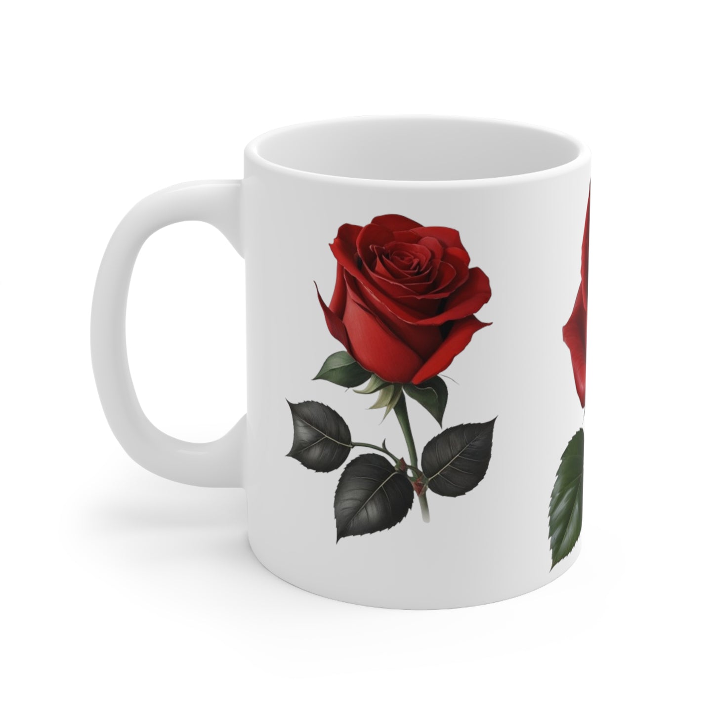 Red Roses Mug - Ceramic Coffee Mug 11oz