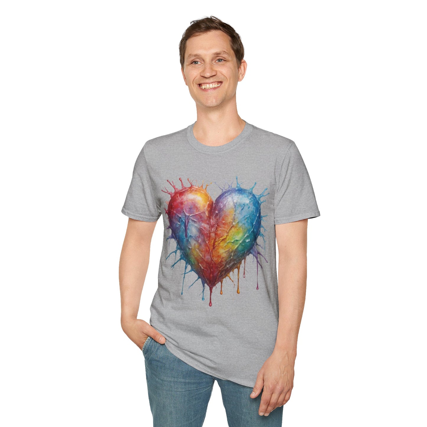 Colourful Messy Frozen Love Heart - Unisex T-Shirt