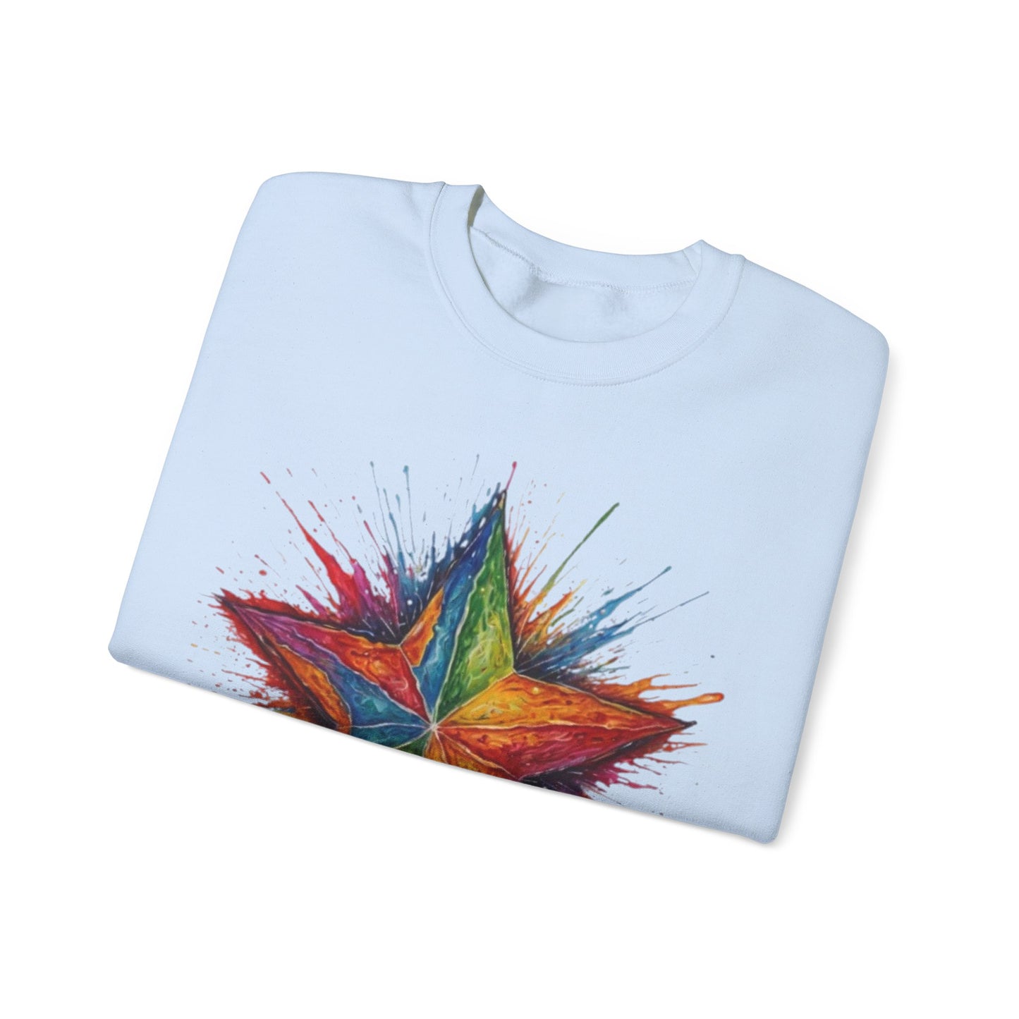 Burning Multicoloured Star - Unisex Crewneck Sweatshirt