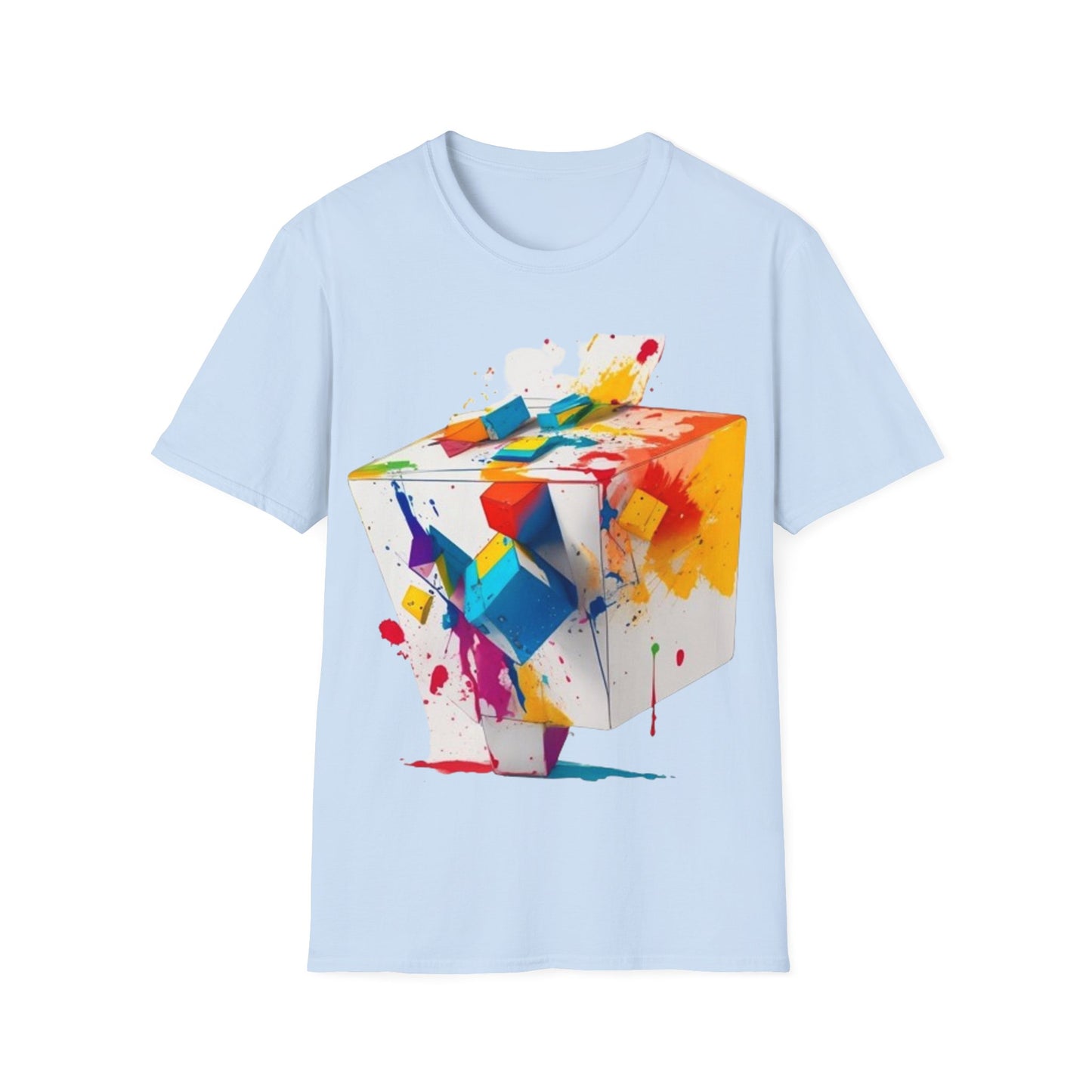 Messy Colourful 3D Cube - Unisex T-Shirt