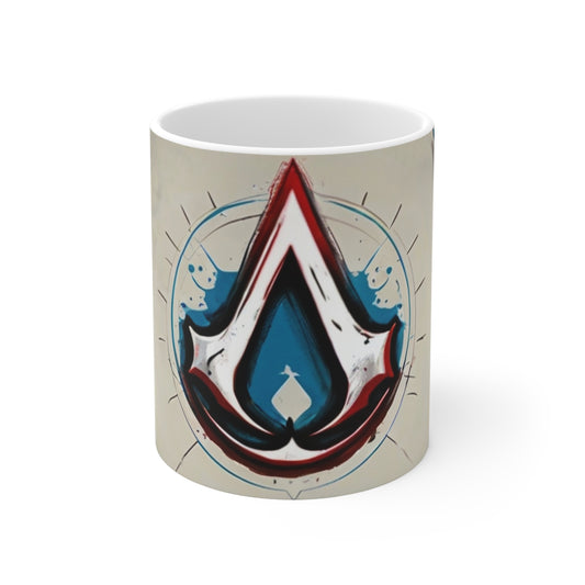 Assassin's Creed Logo Sketch Drawing Mug - Ceramic Coffee Mug 11oz