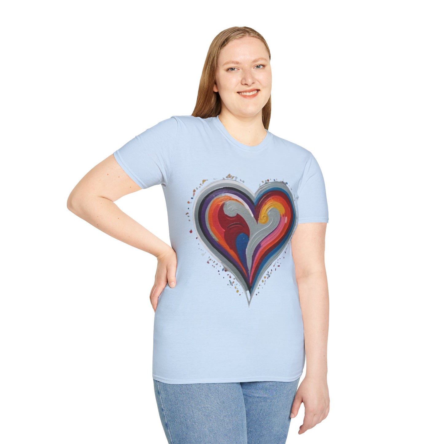 Colourful Grey Love Heart - Unisex T-Shirt