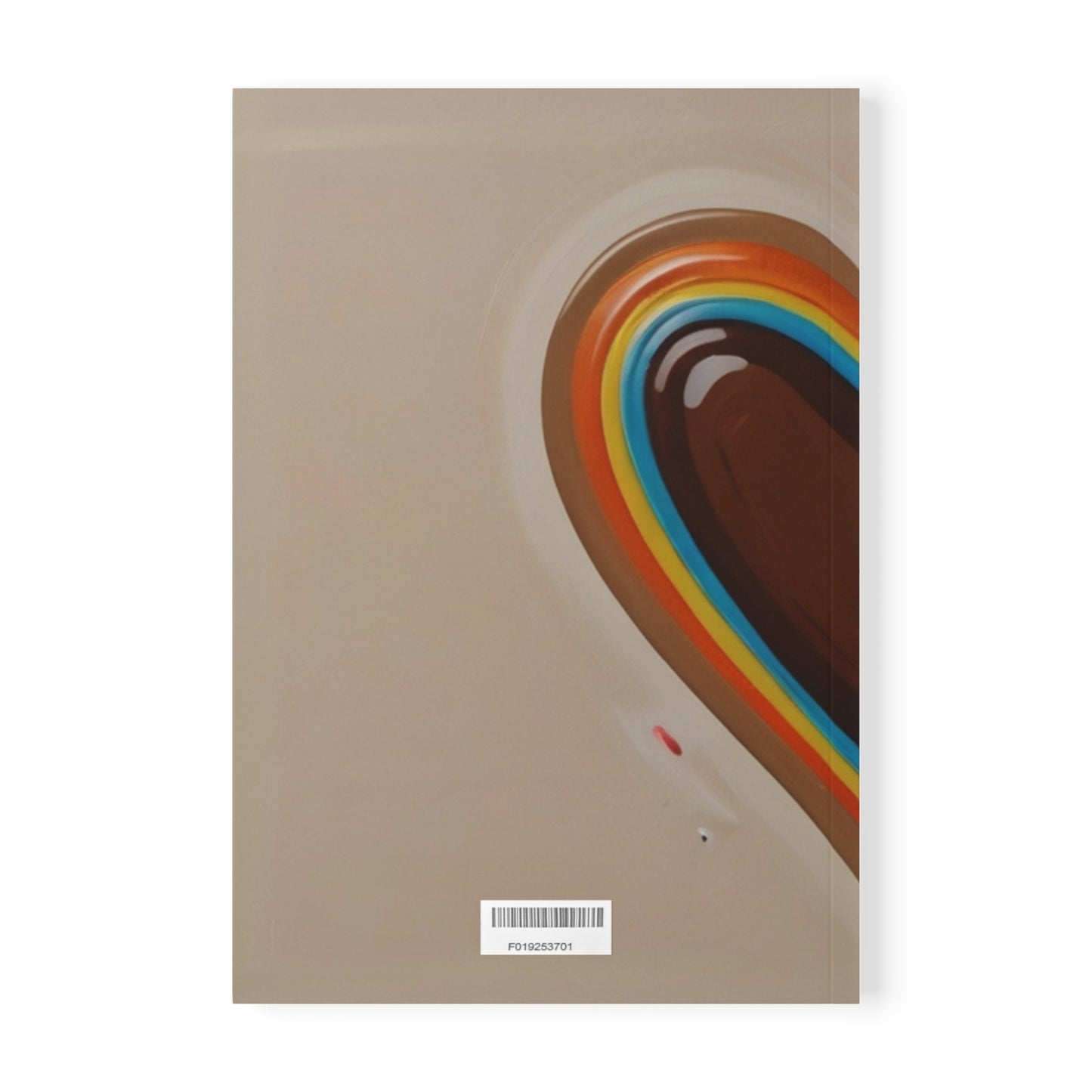 Colourful Brown Heart - Softcover Notebook, A5