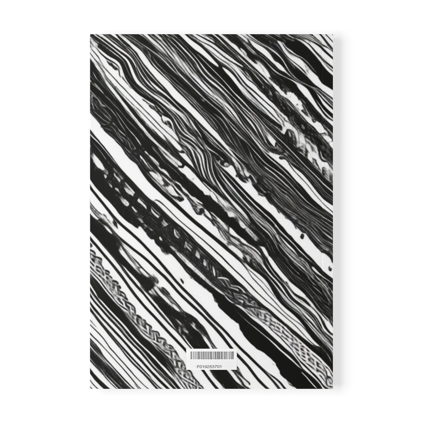 Messy Black and White Line Art - Softcover Notebook, A5