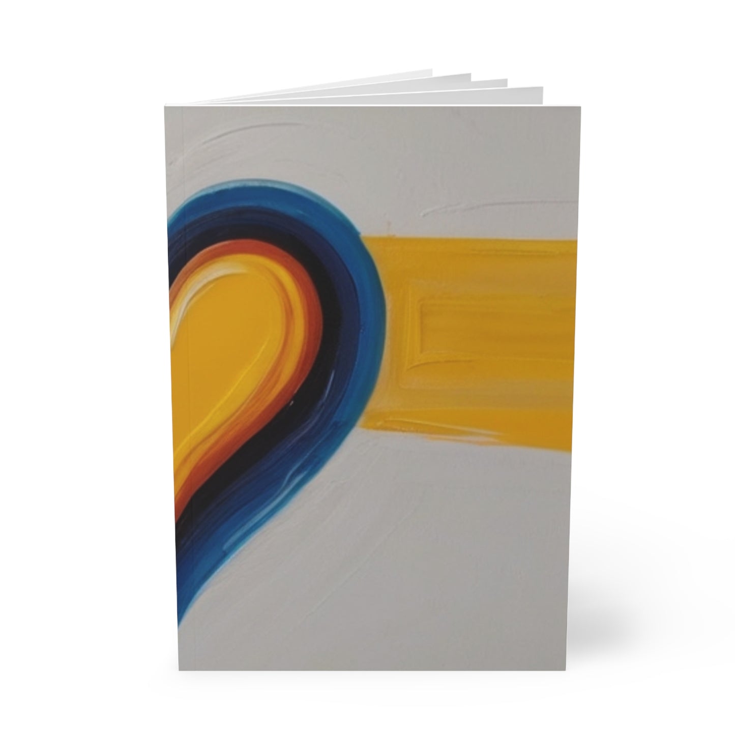 Yellow And Blue Love Heart - Softcover Notebook, A5