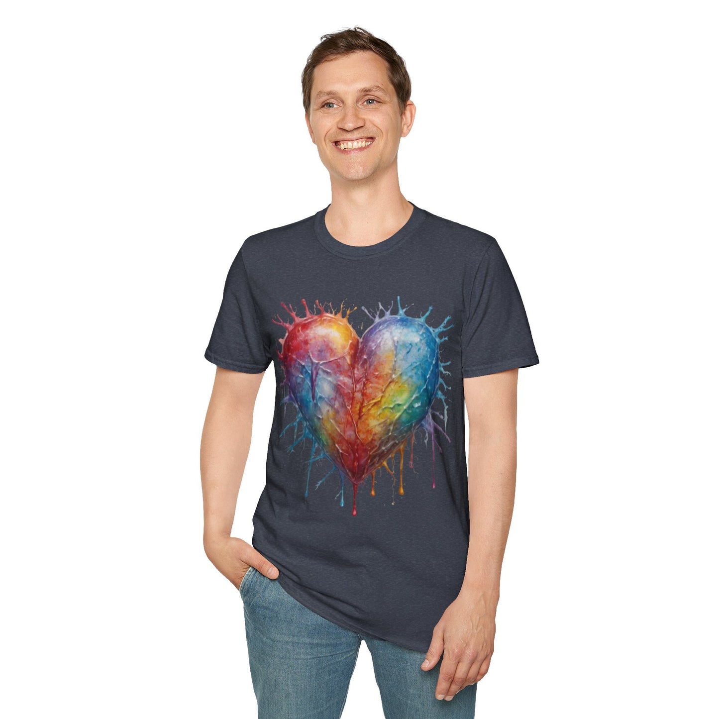 Colourful Messy Frozen Love Heart - Unisex T-Shirt