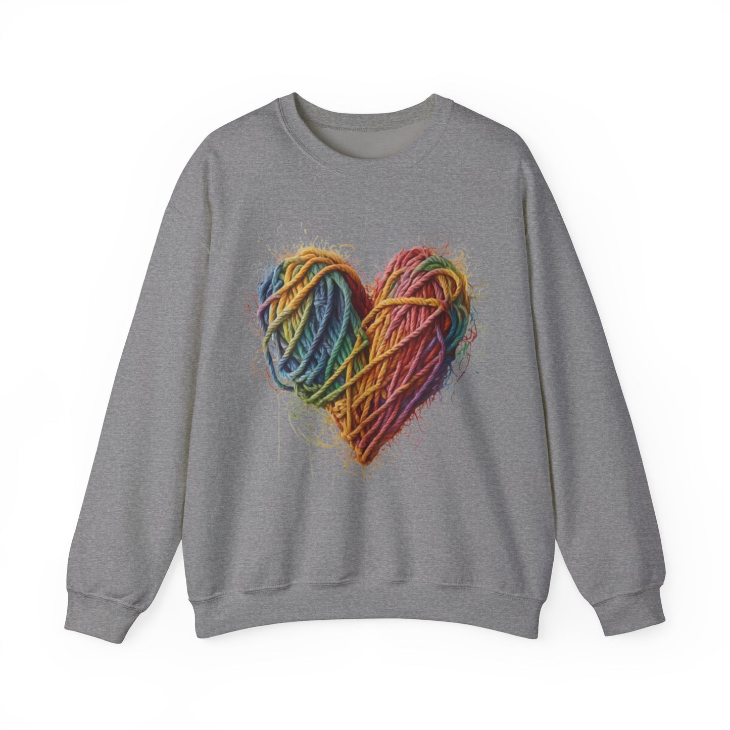 Multicoloured Ropes Love Heart - Unisex Crewneck Sweatshirt