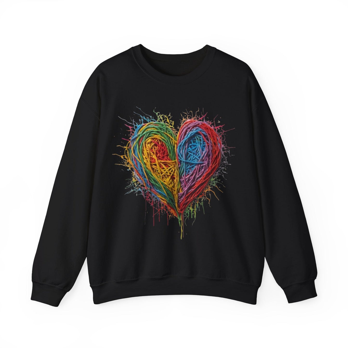 Multicoloured Scoubidou Love Heart - Unisex Crewneck Sweatshirt