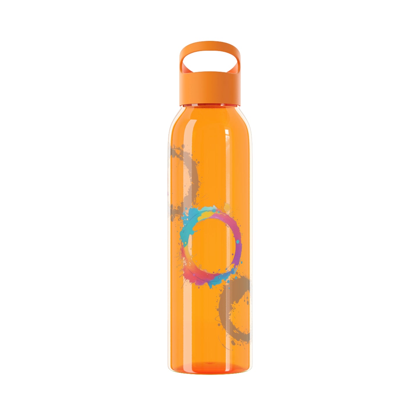 Colourful Circles Paint Art - Sky Water Bottle