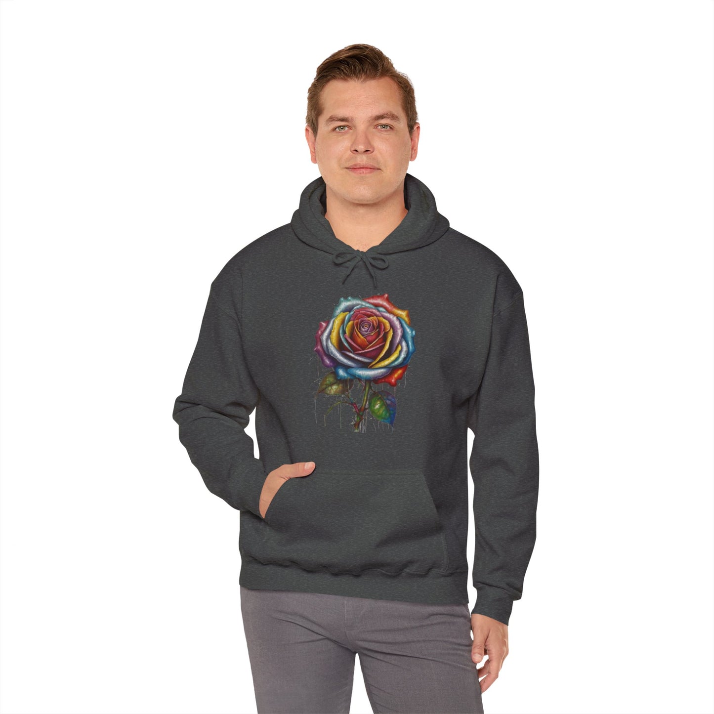 Messy Multicoloured Rose - Unisex Hooded Sweatshirt