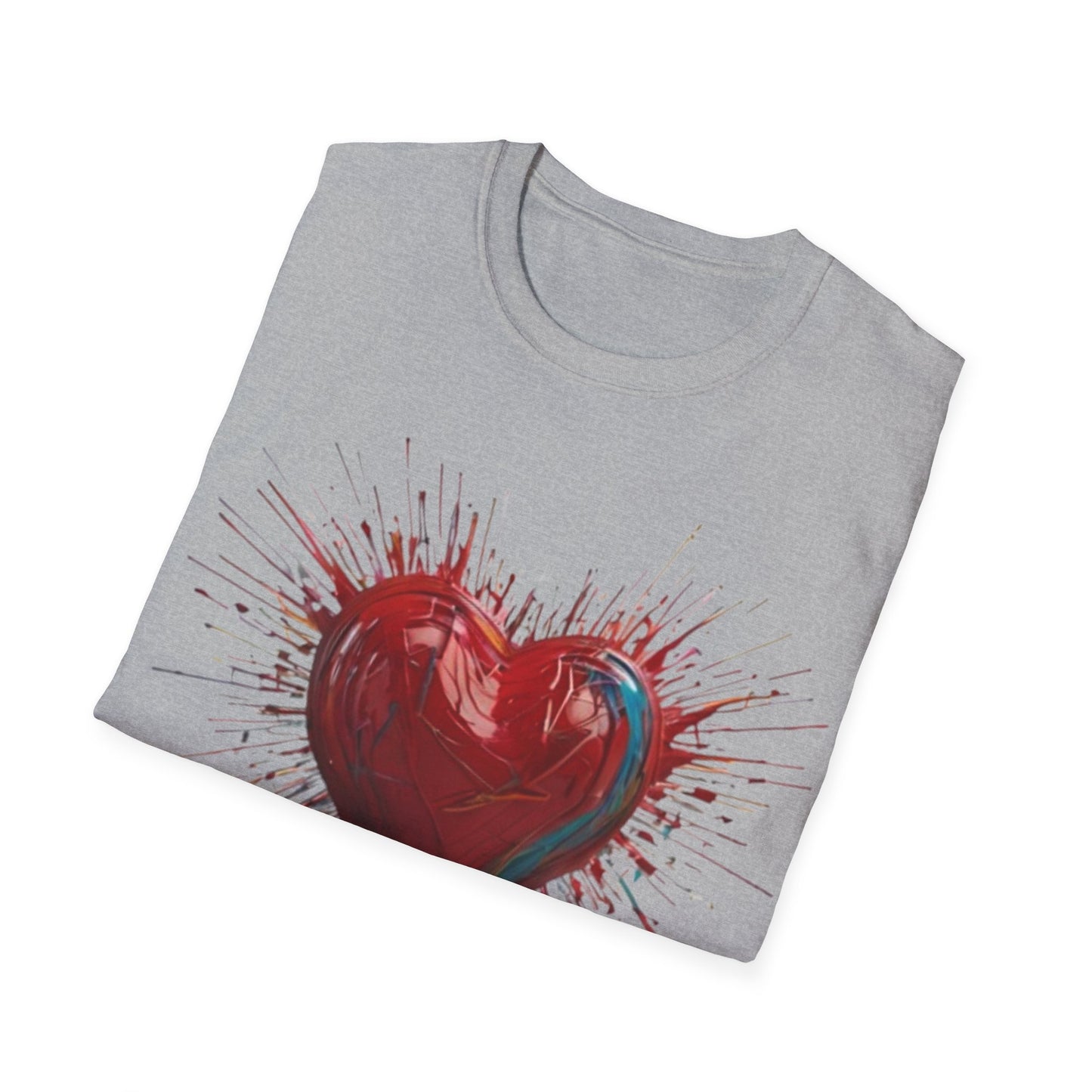 Messy Red Exploding Love Heart - Unisex T-Shirt