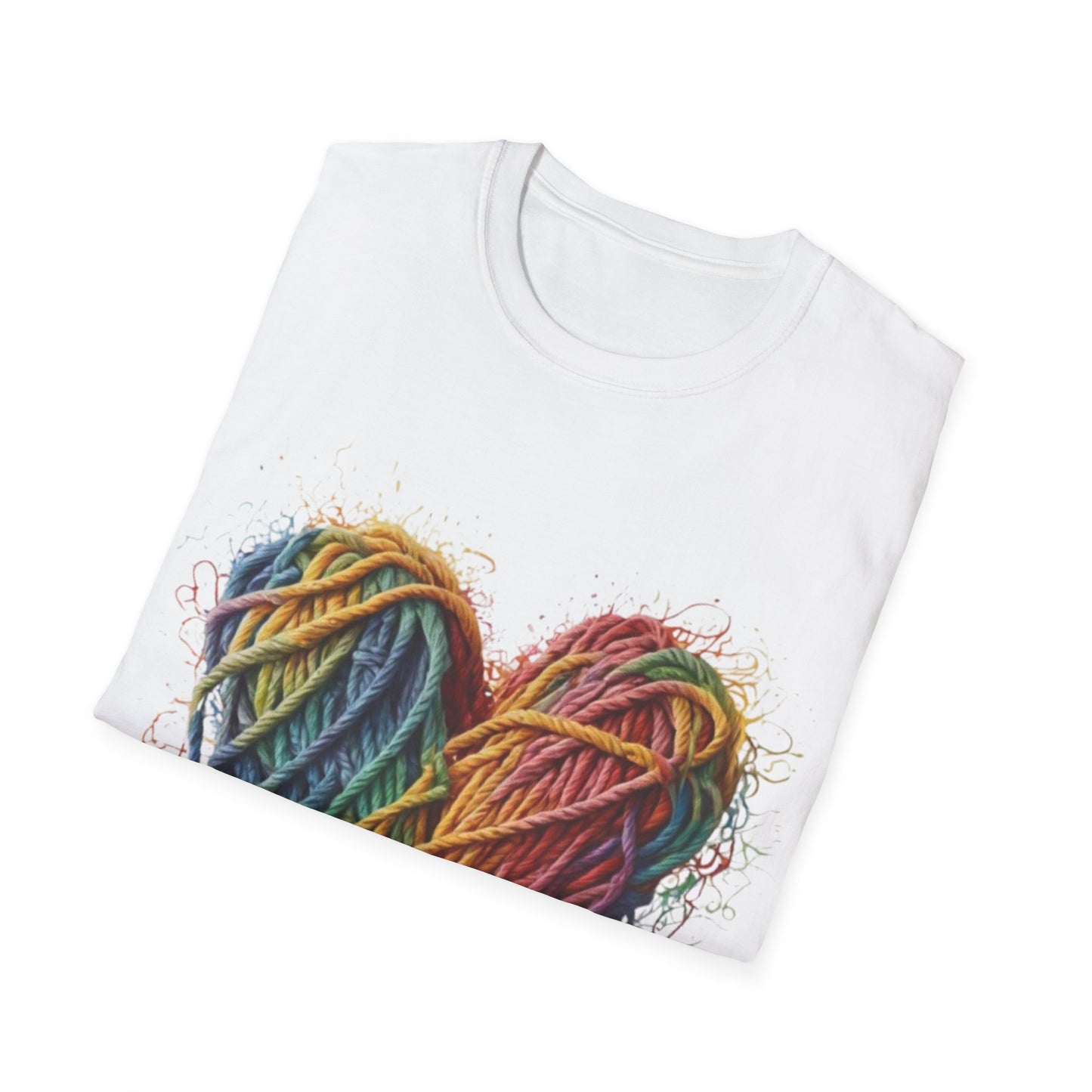 Multicoloured Ropes Love Heart - Unisex T-Shirt