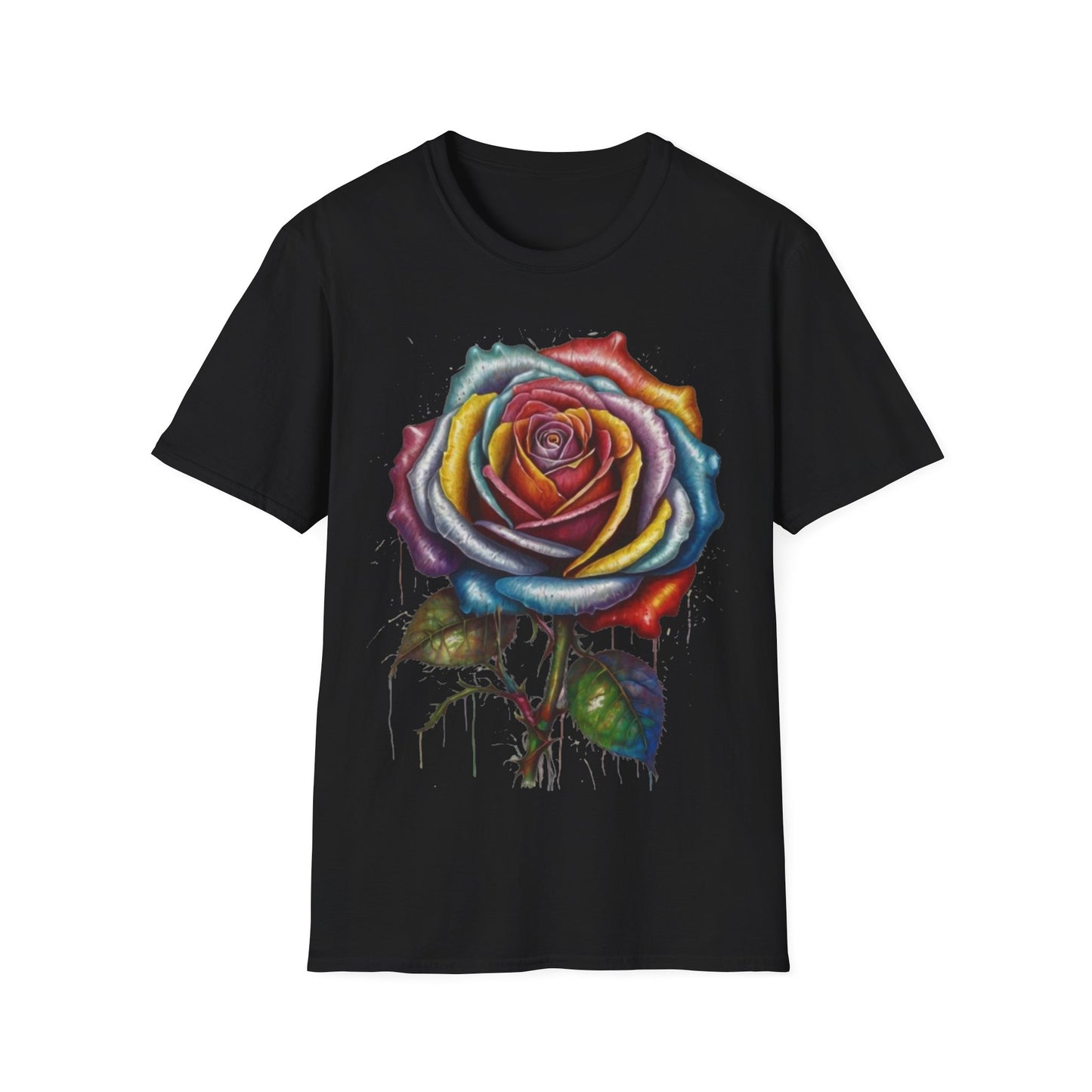 Messy Multicoloured Rose - Unisex T-Shirt