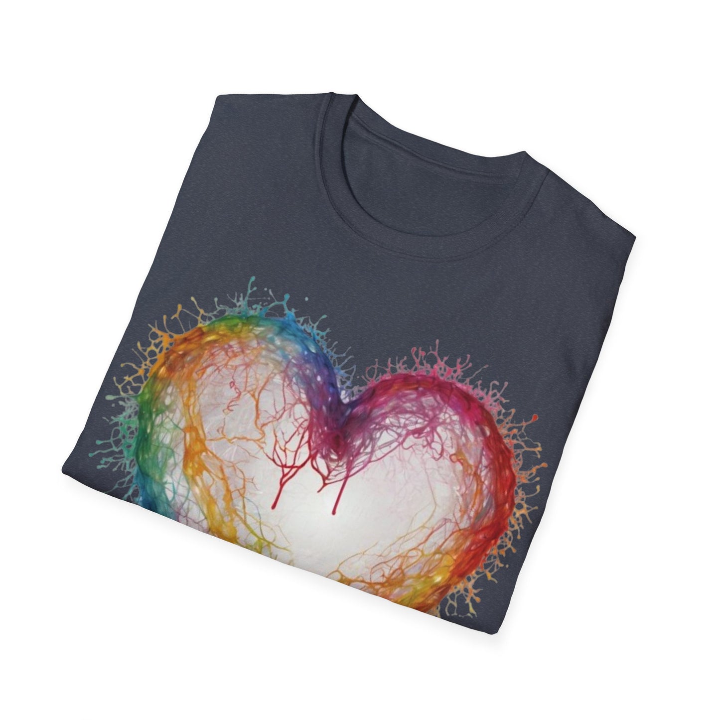 Transparent Colourful Love Heart - Unisex T-Shirt