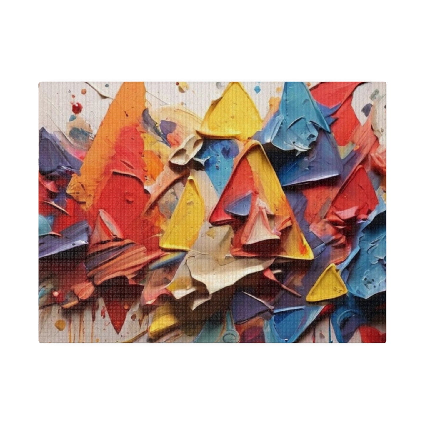 Messy Colourful Triangles - Matte Canvas, Stretched, 0.75"