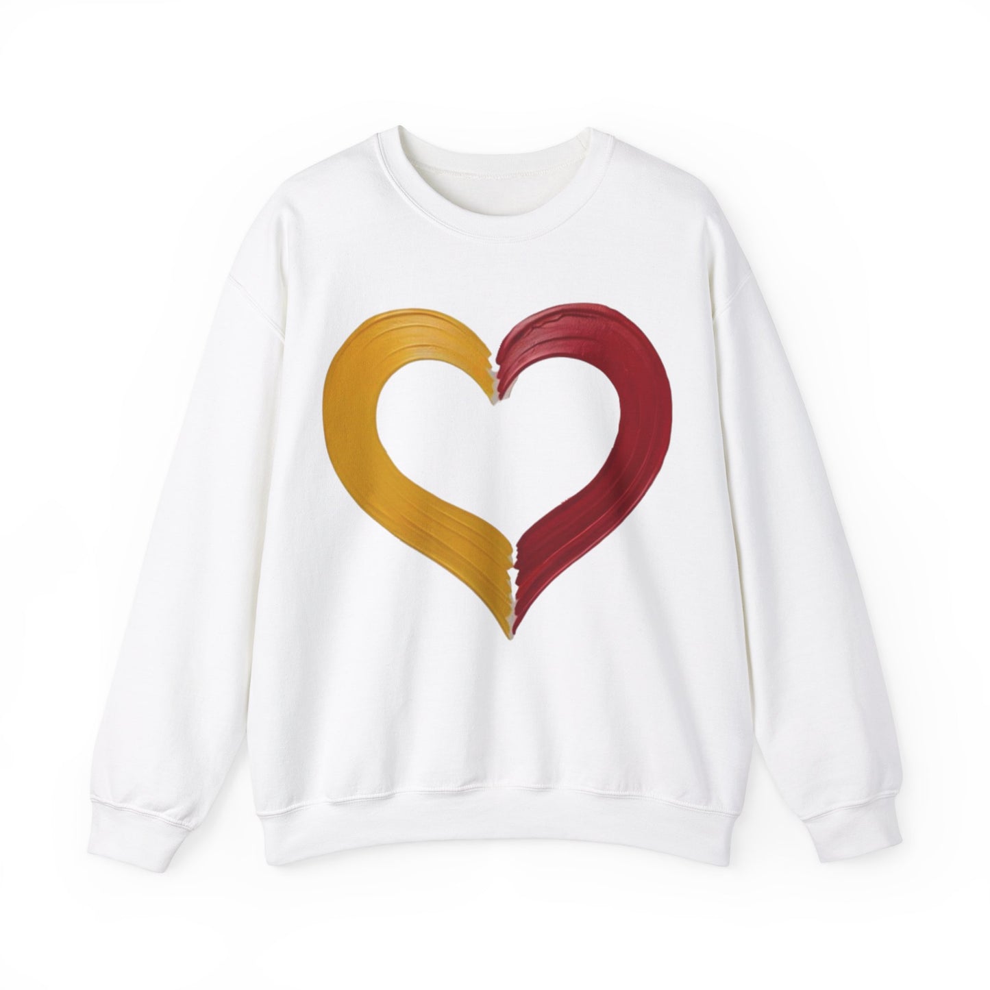 Yellow And Red Paint Love Heart - Unisex Crewneck Sweatshirt
