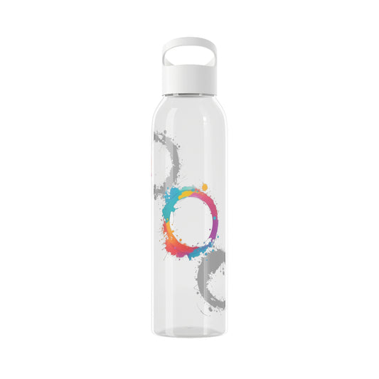 Colourful Circles Paint Art - Sky Water Bottle